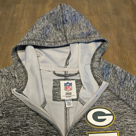 Women's Green Bay Packers NFL Football Full Zip Hoodie XXL NFL Team Gray - Picture 6 of 7